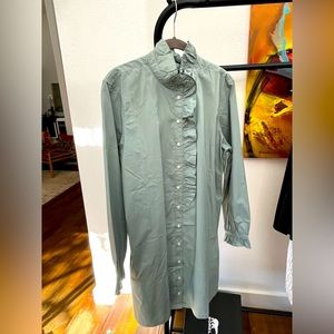 J Crew Shirtdress with Smocked Placket and Collar